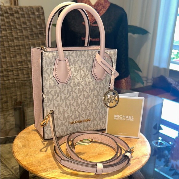 Michael Kors Beige and Pink Mini Crossbody Bag - Picture 6 of 6